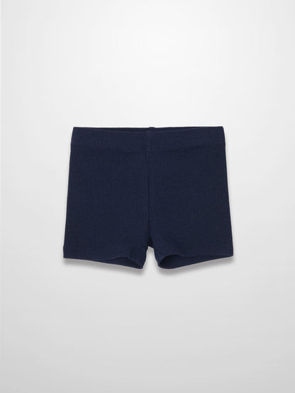 Biker Shorts Thin Ribbed- Navy
