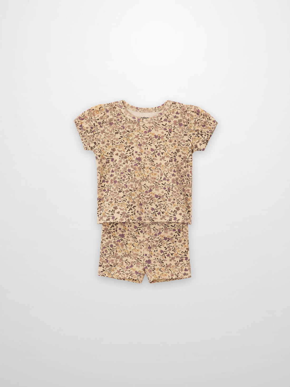 Purple Flower Shorts Set