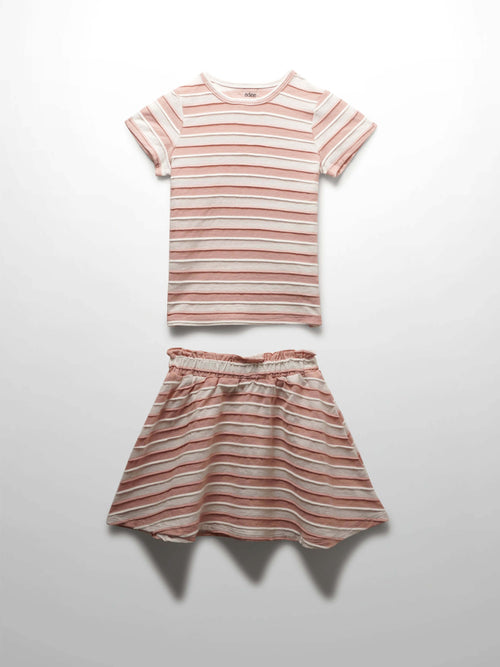 Striped skirt set for girls outfits