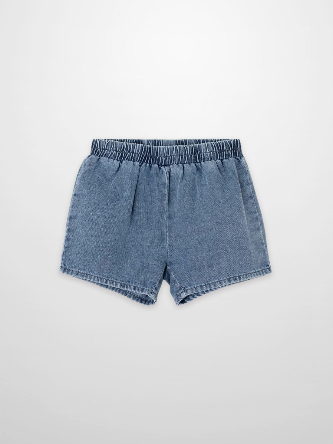 Blue denim boxy shorts by Adee for boys bottoms, elastic waistband