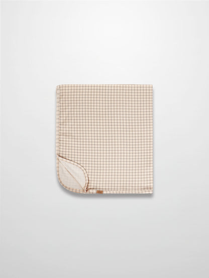 Oatmeal Grid Blanket - Blue