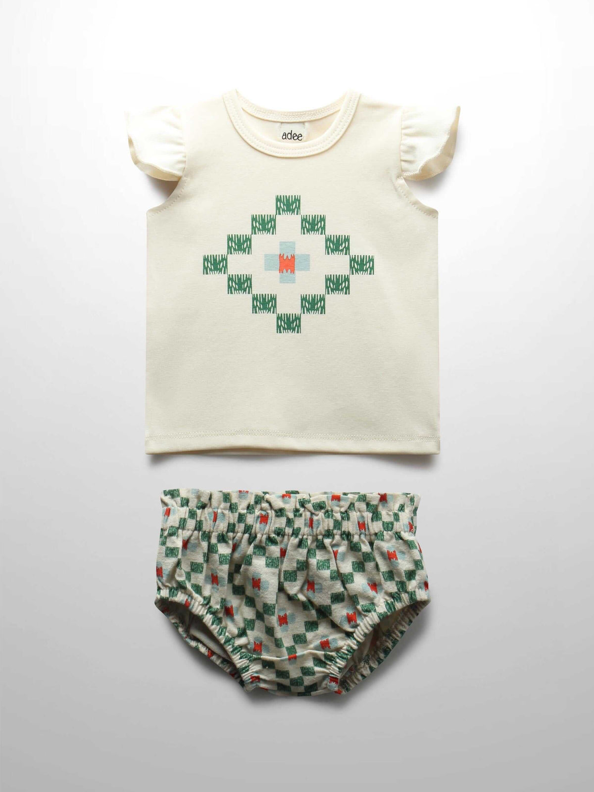 Green diamond tank set with bloomers
