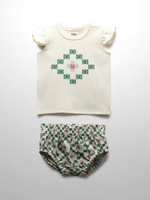 Green diamond tank set with bloomers