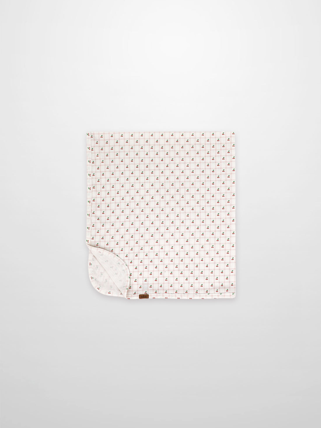 Cherry Window Blanket by Adee; pink cherry print receiving blanket for girls