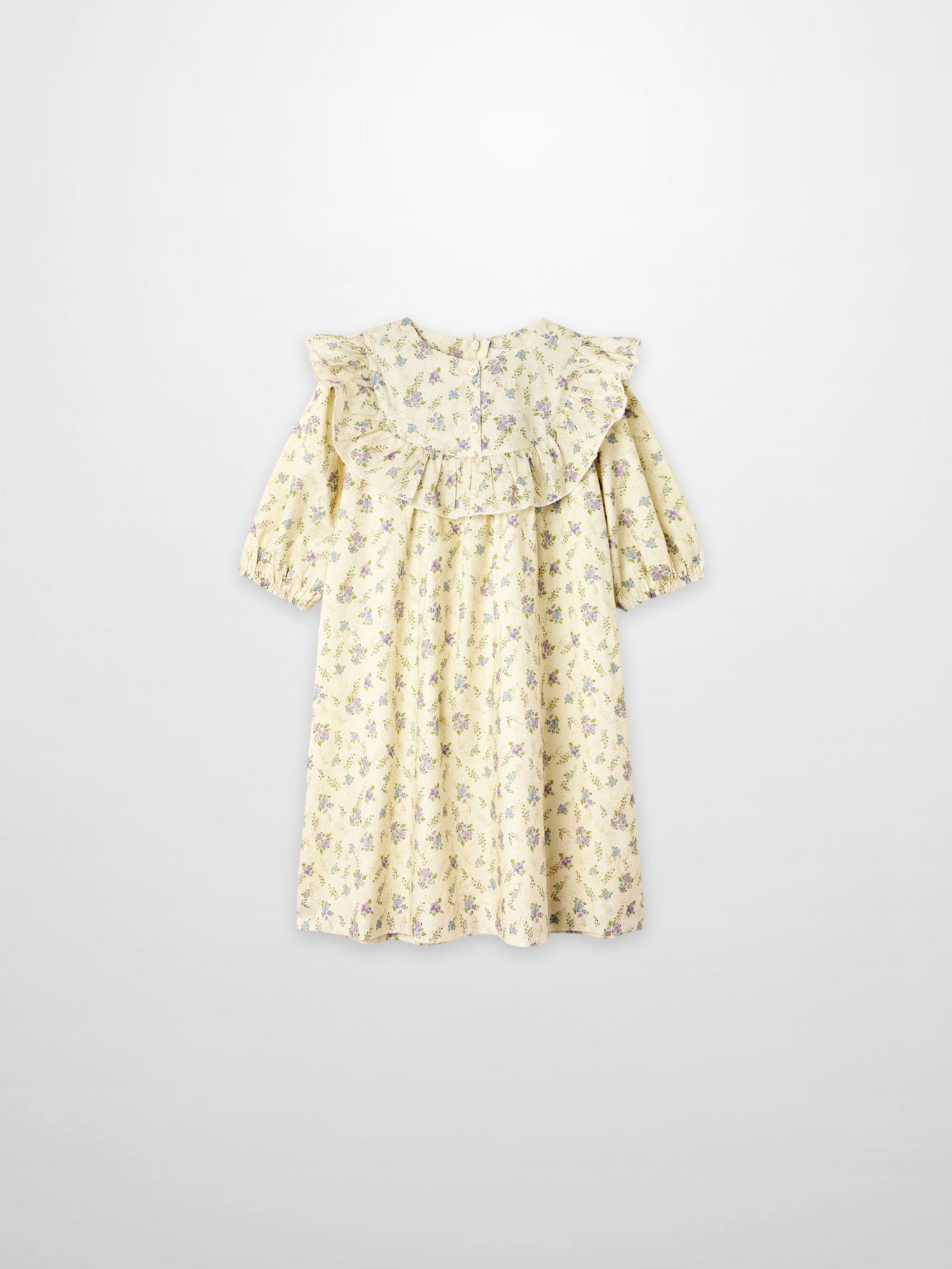 Ivory Flower Dress - 3/4 Sleeve