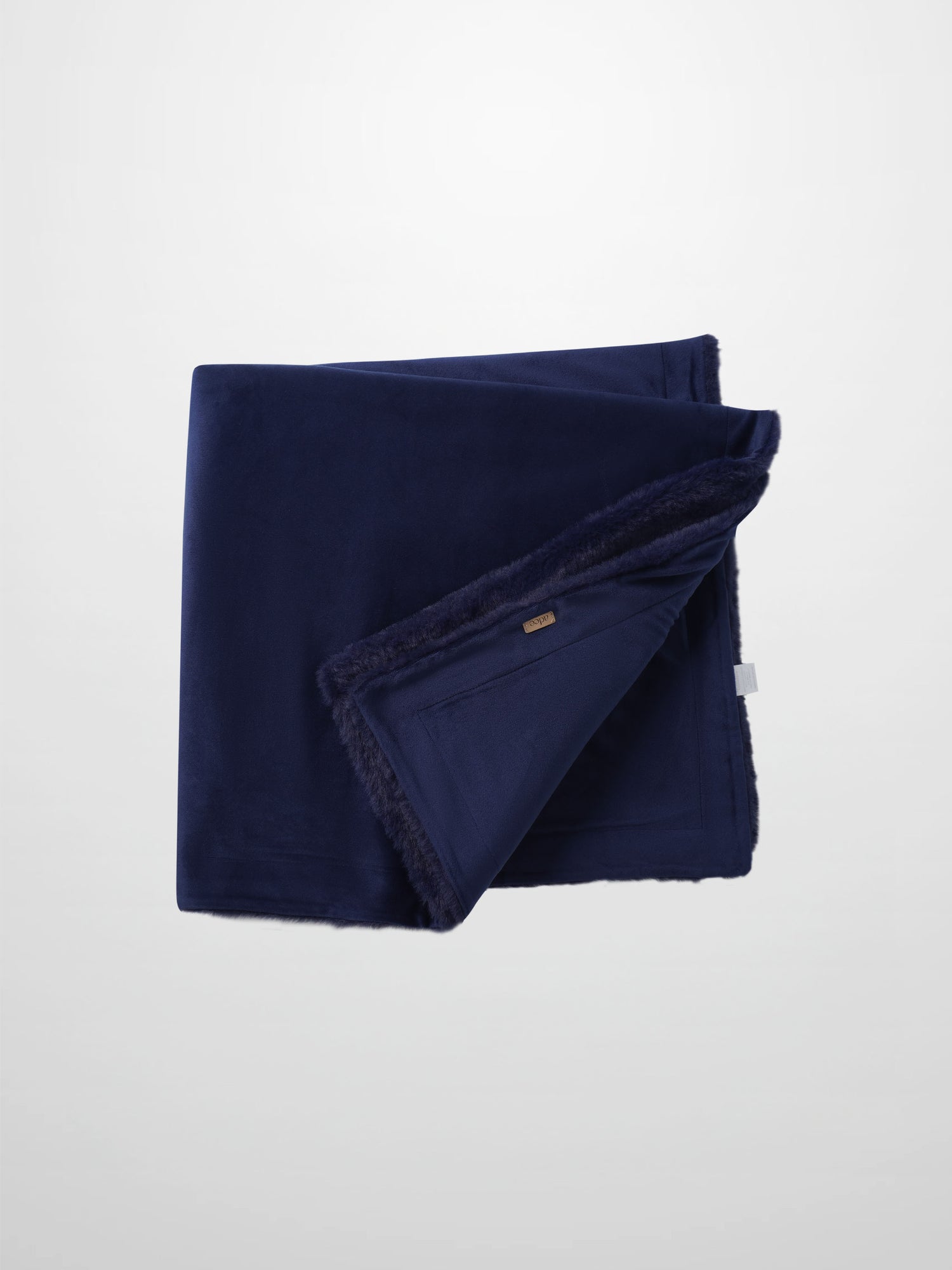 Plush Velour Blanket - Navy by Adee; soft velour with plush trim