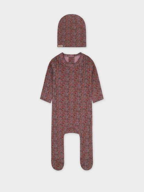 Baby jumpsuit and soft hat