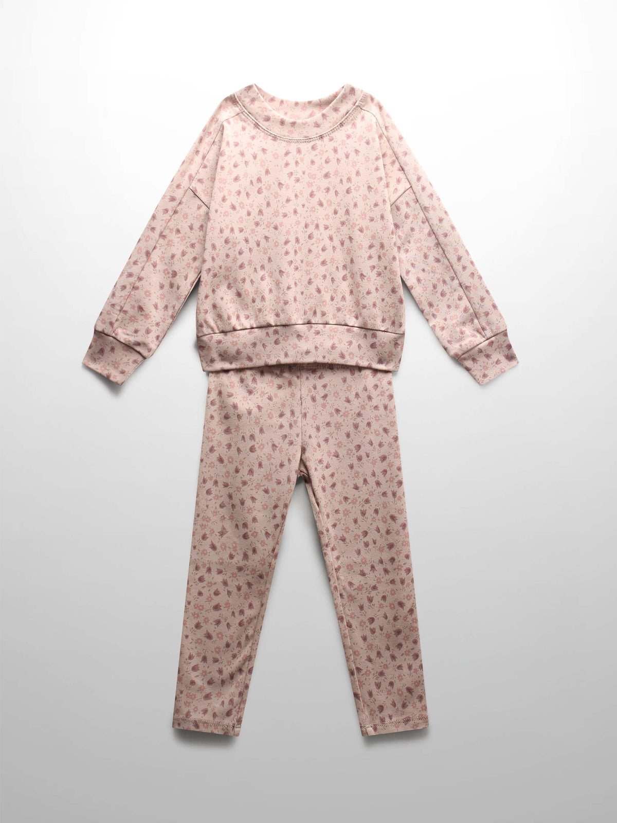 Purple floral girls sweatshirt set