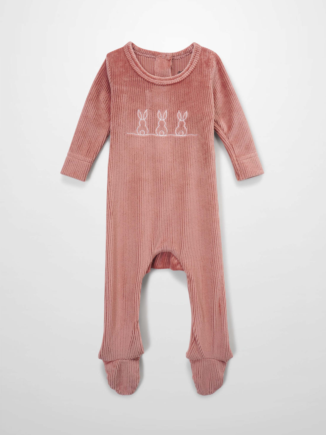 Embroidered Bunny Stretchy - Pink
