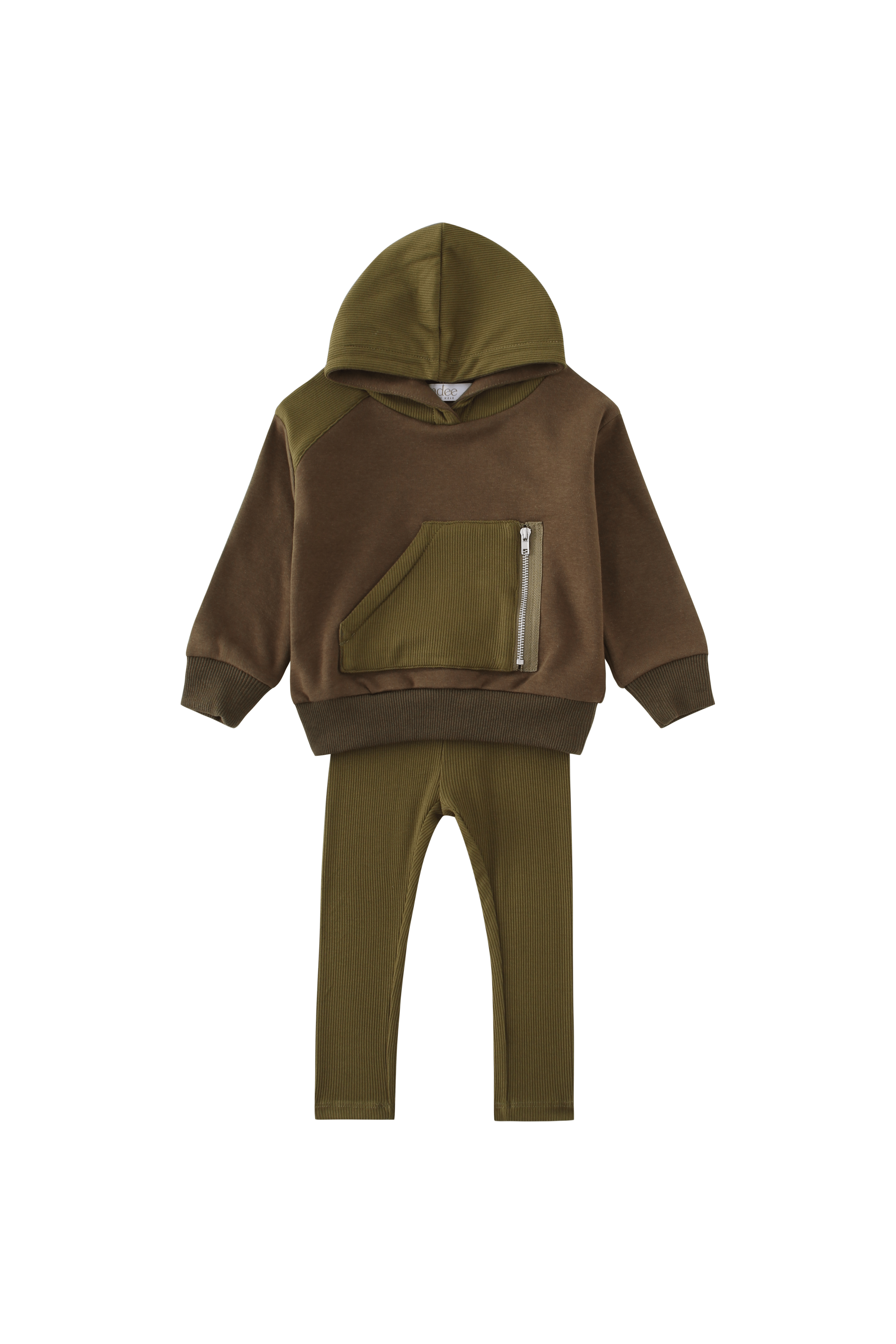 Hoody Sweatshirt Set With Legging- Hunter Green