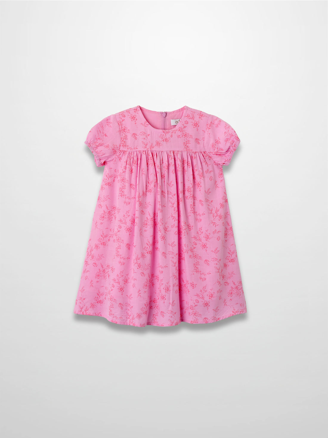 Pink Flower Dress - Short Sleeve