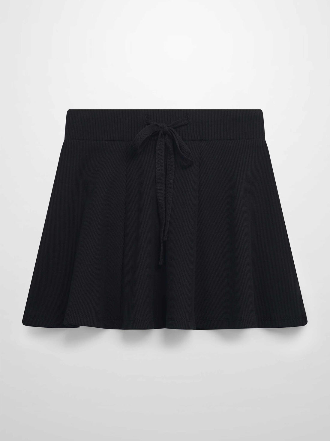 6 Panel Skirt- Black Ribbed