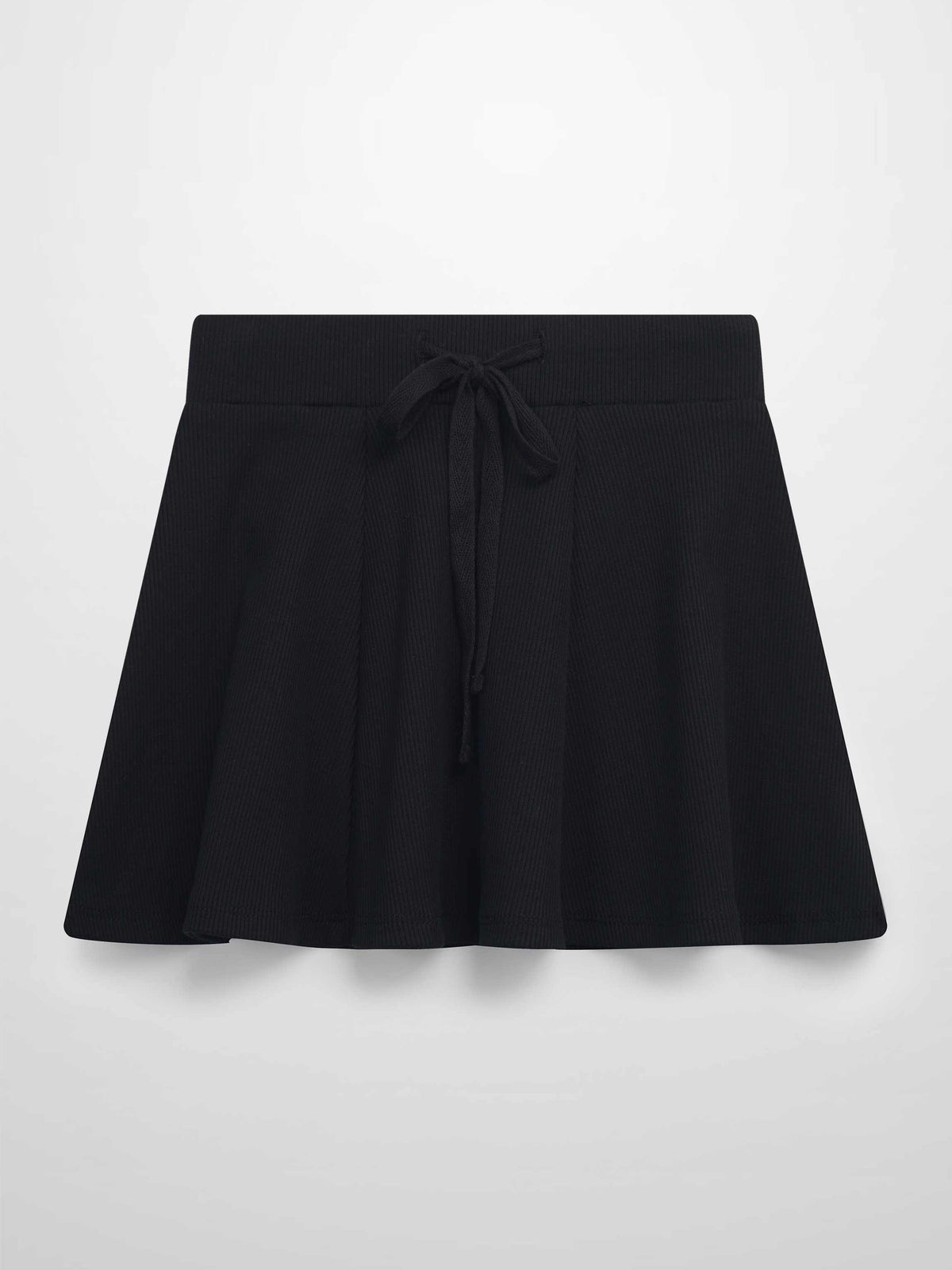 Black ribbed six-panel girls&