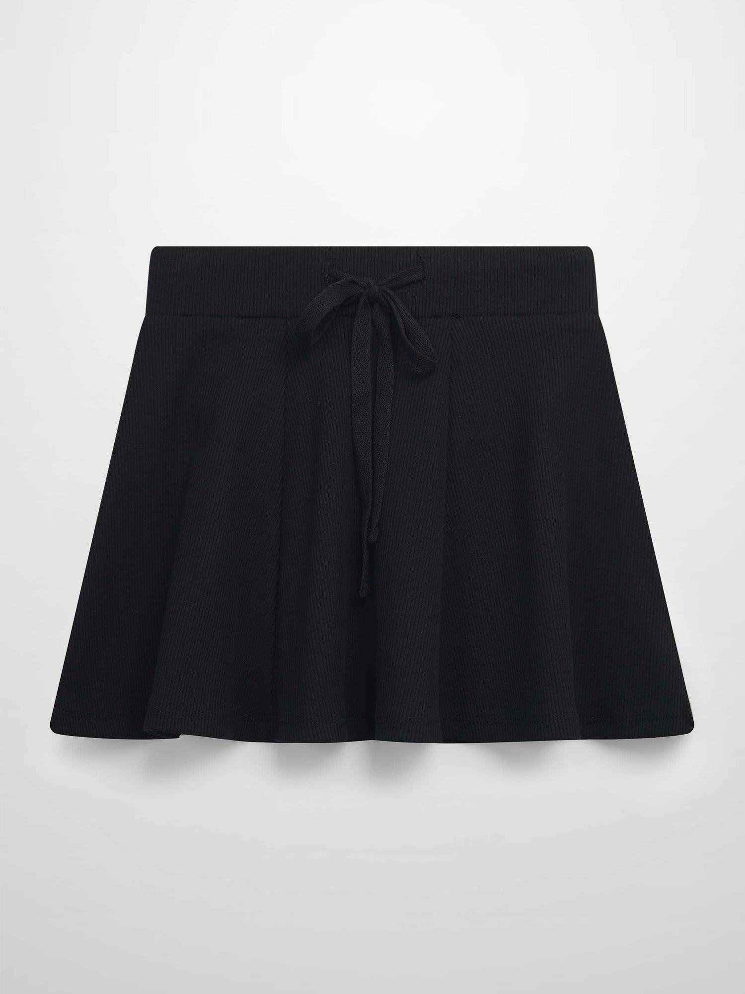 6 Panel Skirt- Black Ribbed