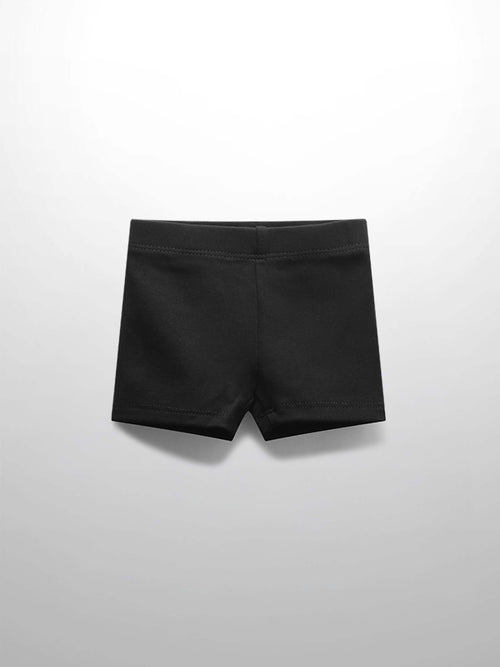 Biker shorts Adee non-ribbed black for unisex basics wardrobe