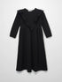 Ruffle V Robe - Black