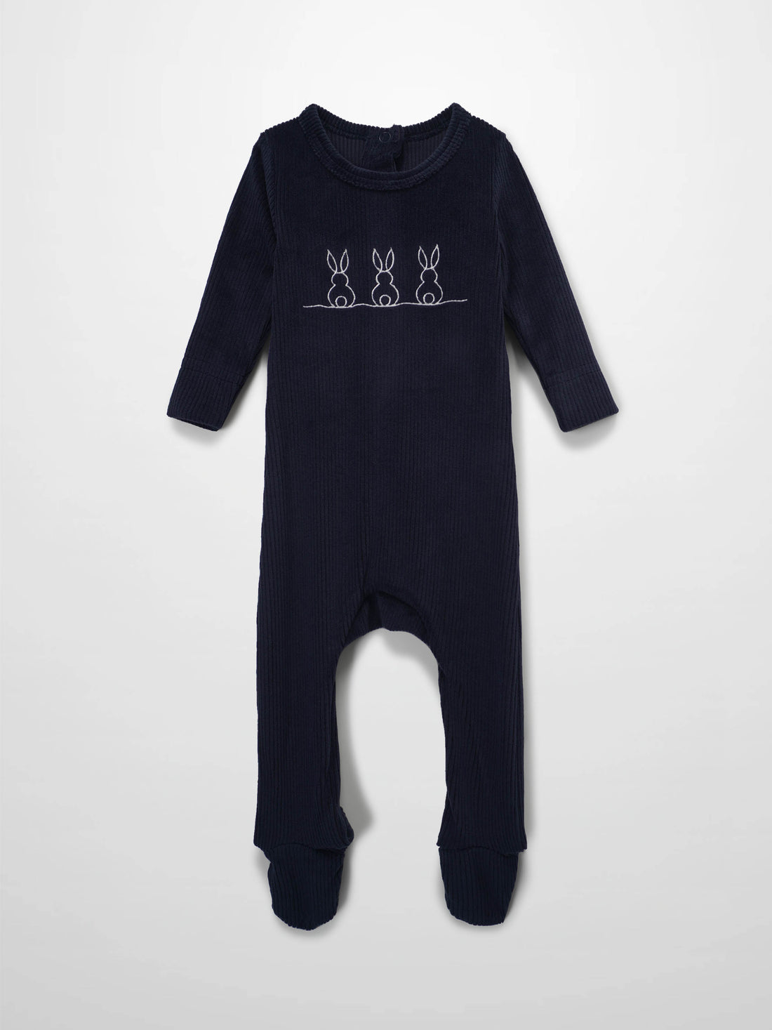 Embroidered Bunny Stretchy - Navy