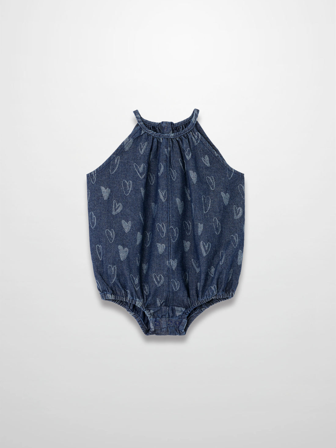 Denim Heart Romper