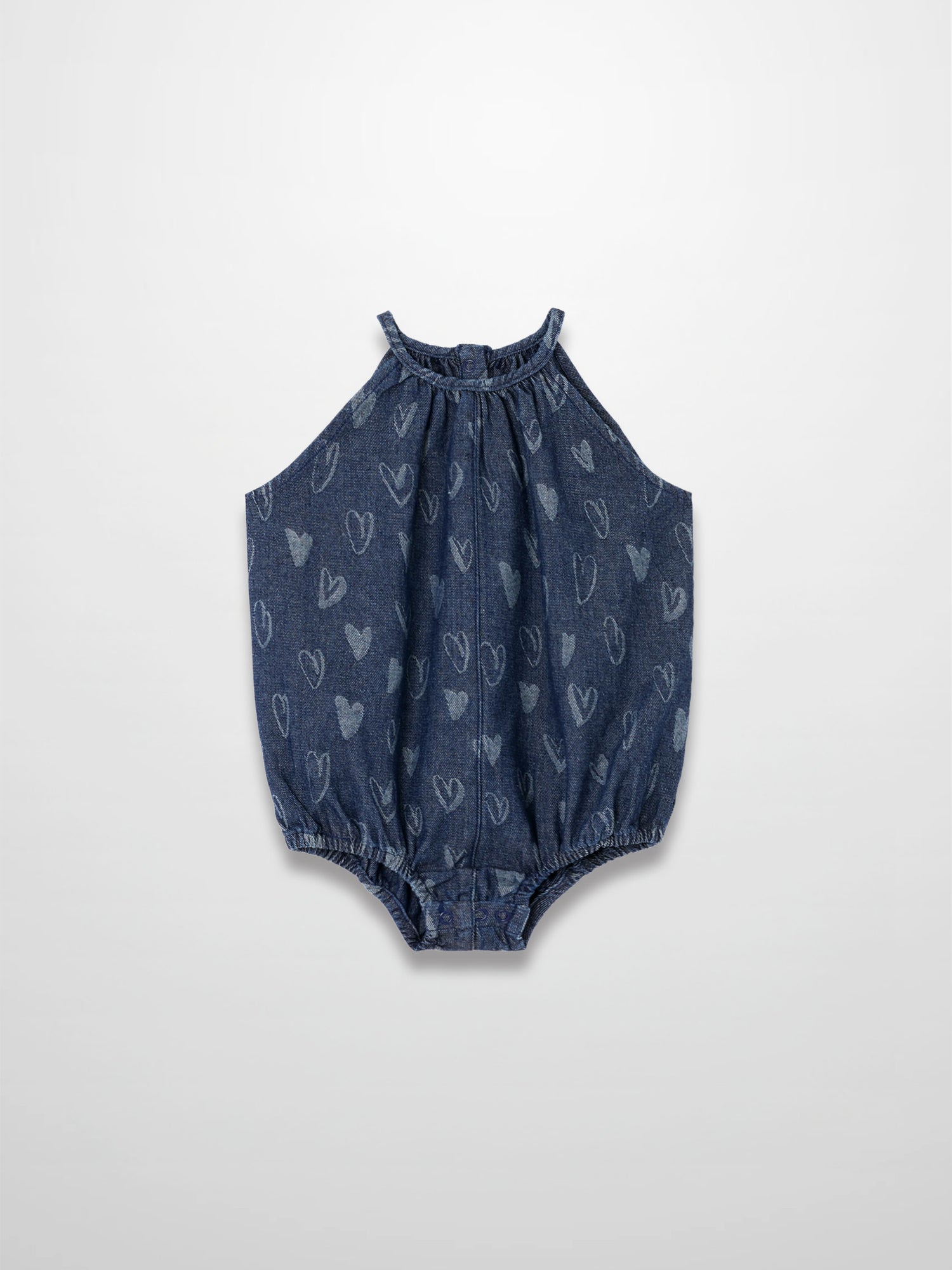 Denim Heart Romper