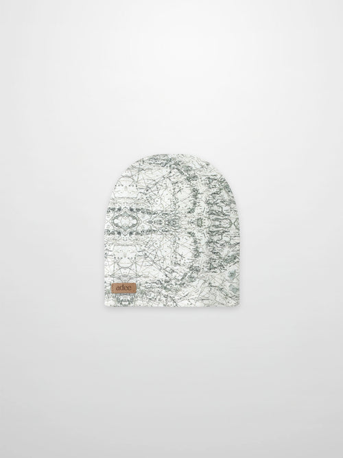 Map Beanie, off-white map-print boys beanie by Adee
