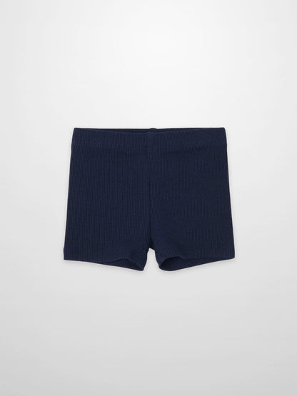 Biker shorts thin ribbed navy by Adee, unisex bottoms