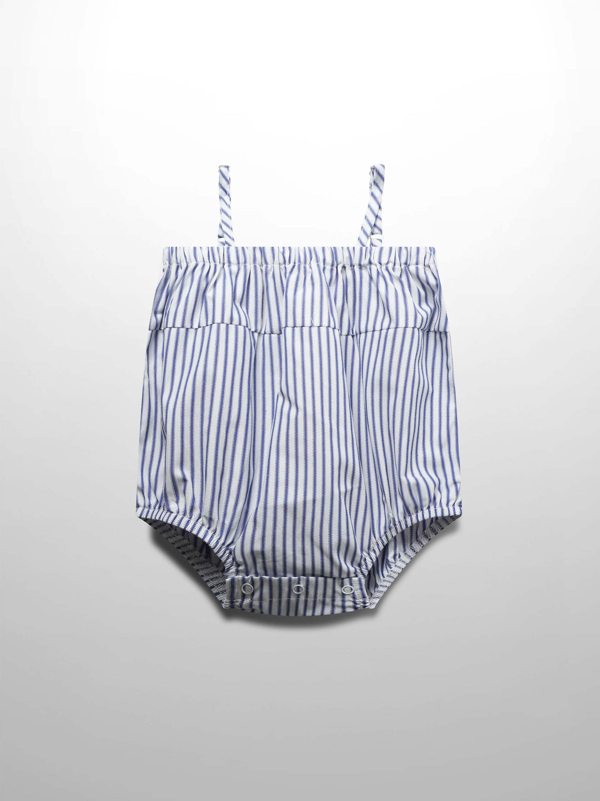 Blue striped baby romper outfit