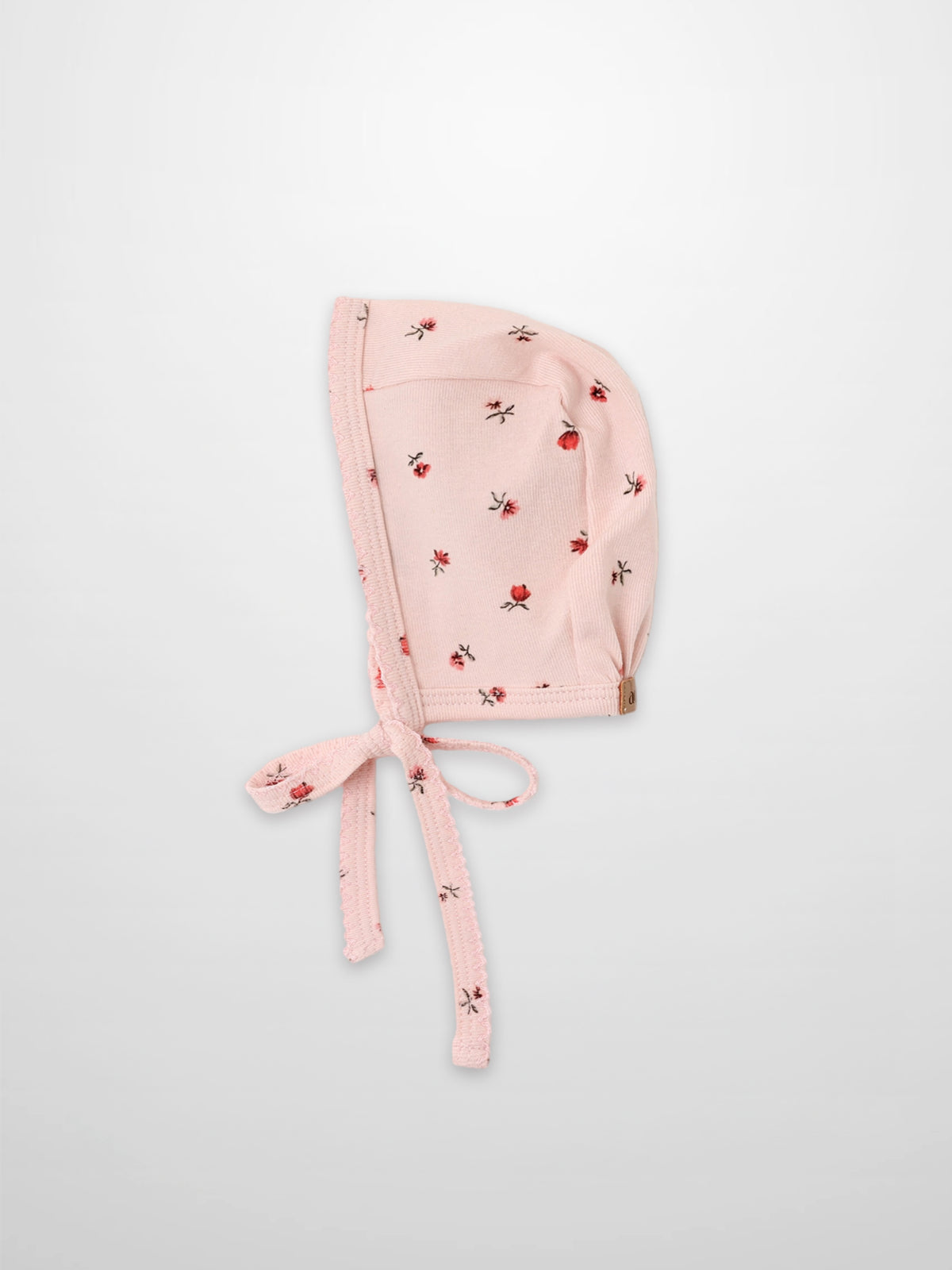 Pink Petal Bonnet by Adee, for Girls, floral knit with soft ties