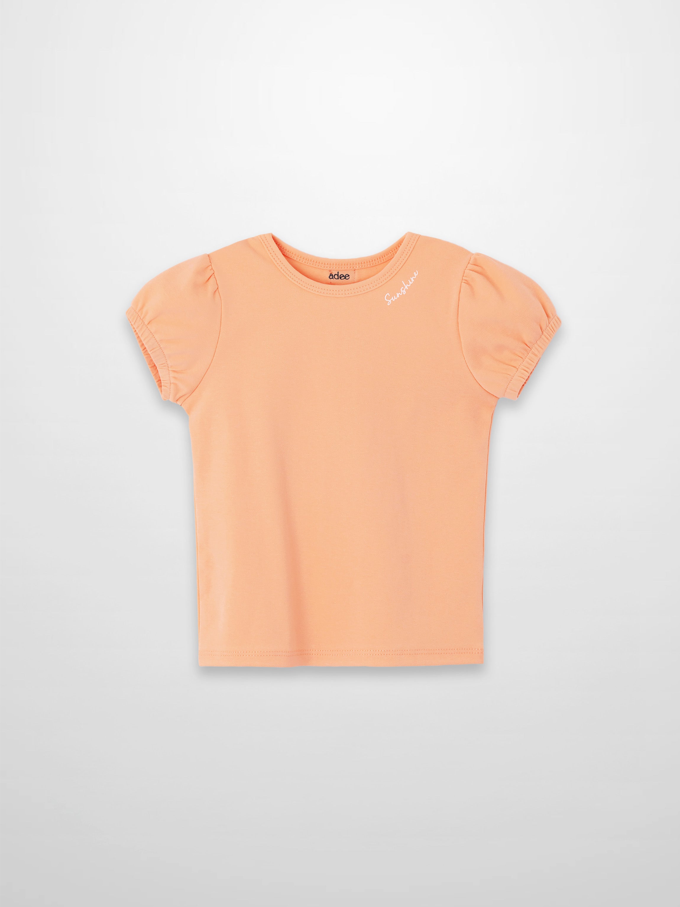 Short Puff Sleeve T-shirt - Peach