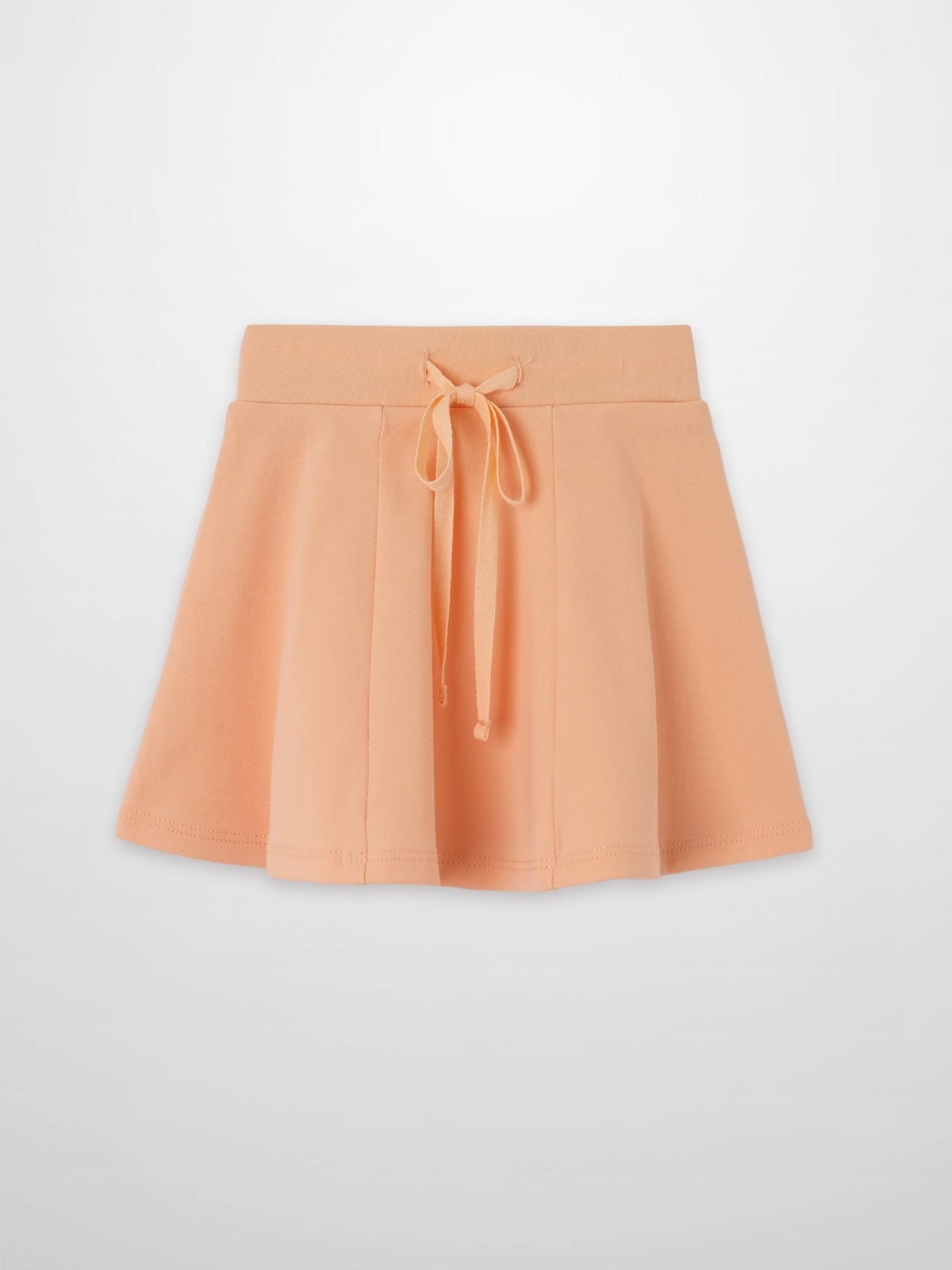 Girls 6 Panel Skirt in peach with drawstring waist