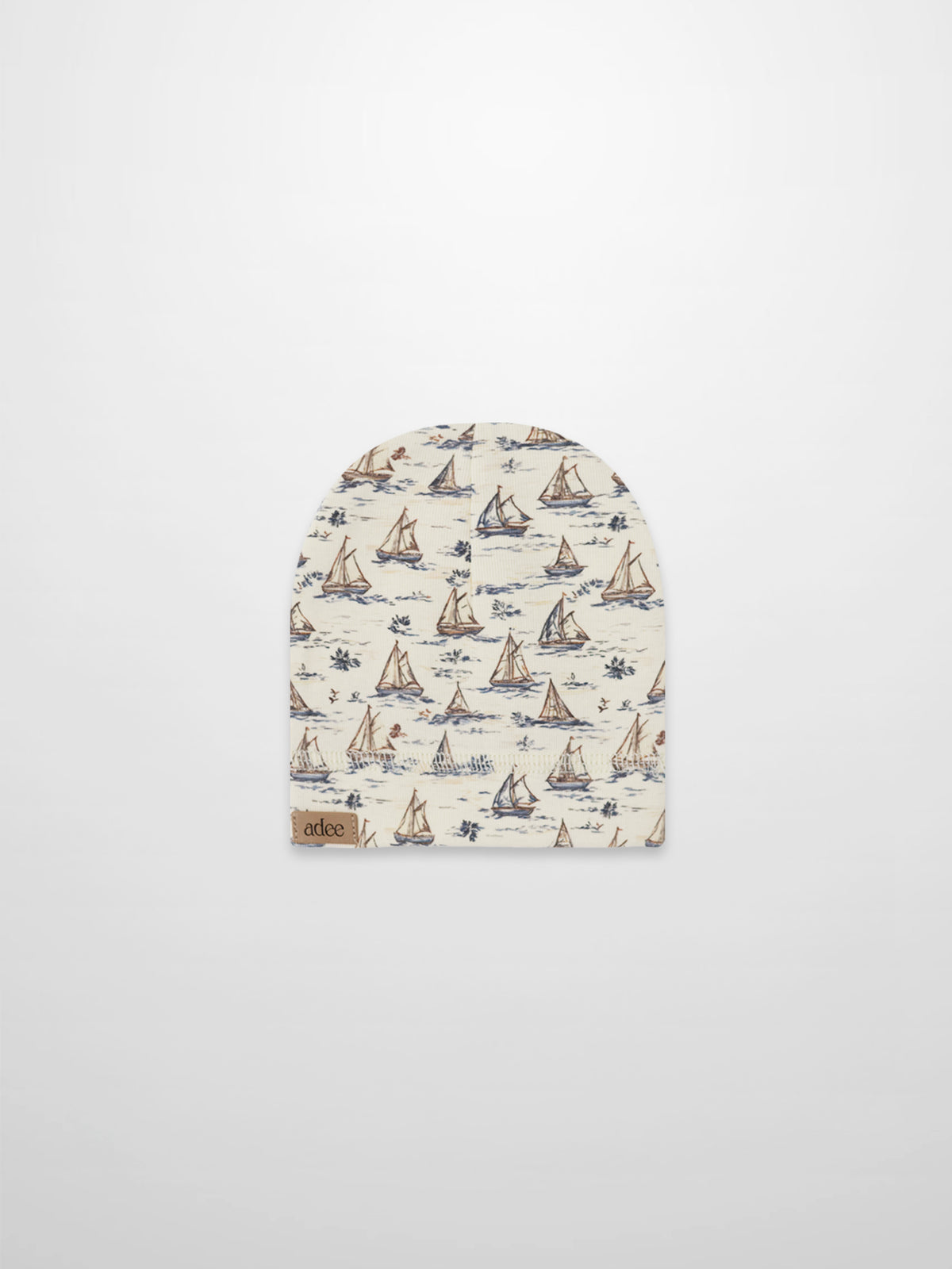 Adee baby beanie hat for boys with sailboat print