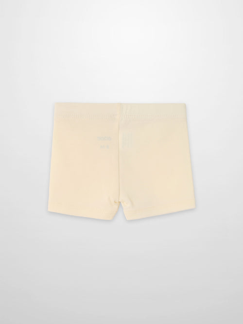 Biker shorts non-ribbed off-white by Adee, unisex bottoms in Apparel &amp; Accessories