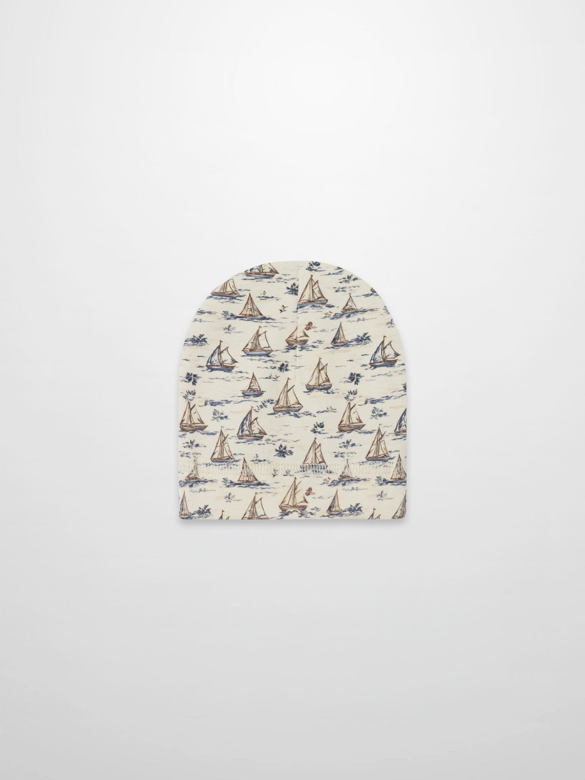 baby beanie hat for boys with sailboat print