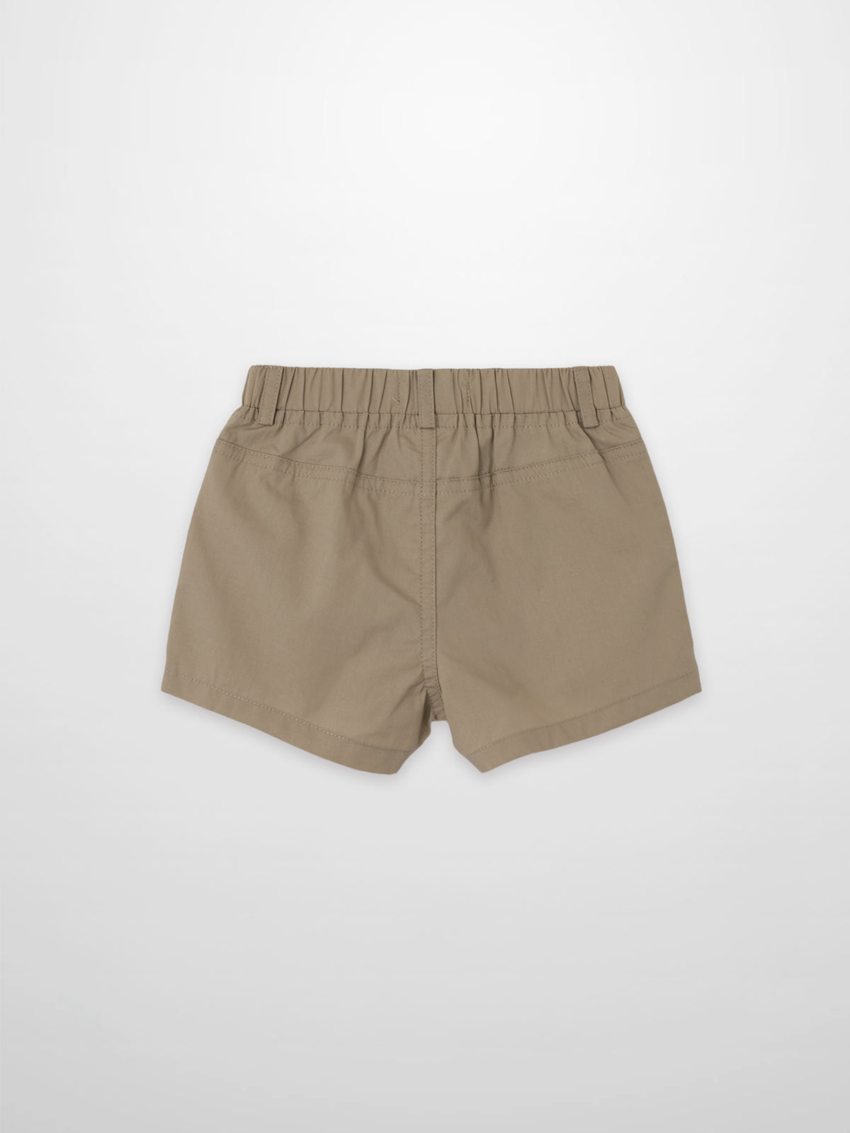 Tan cotton shorts for boys, dressy bottom with elastic waistband
