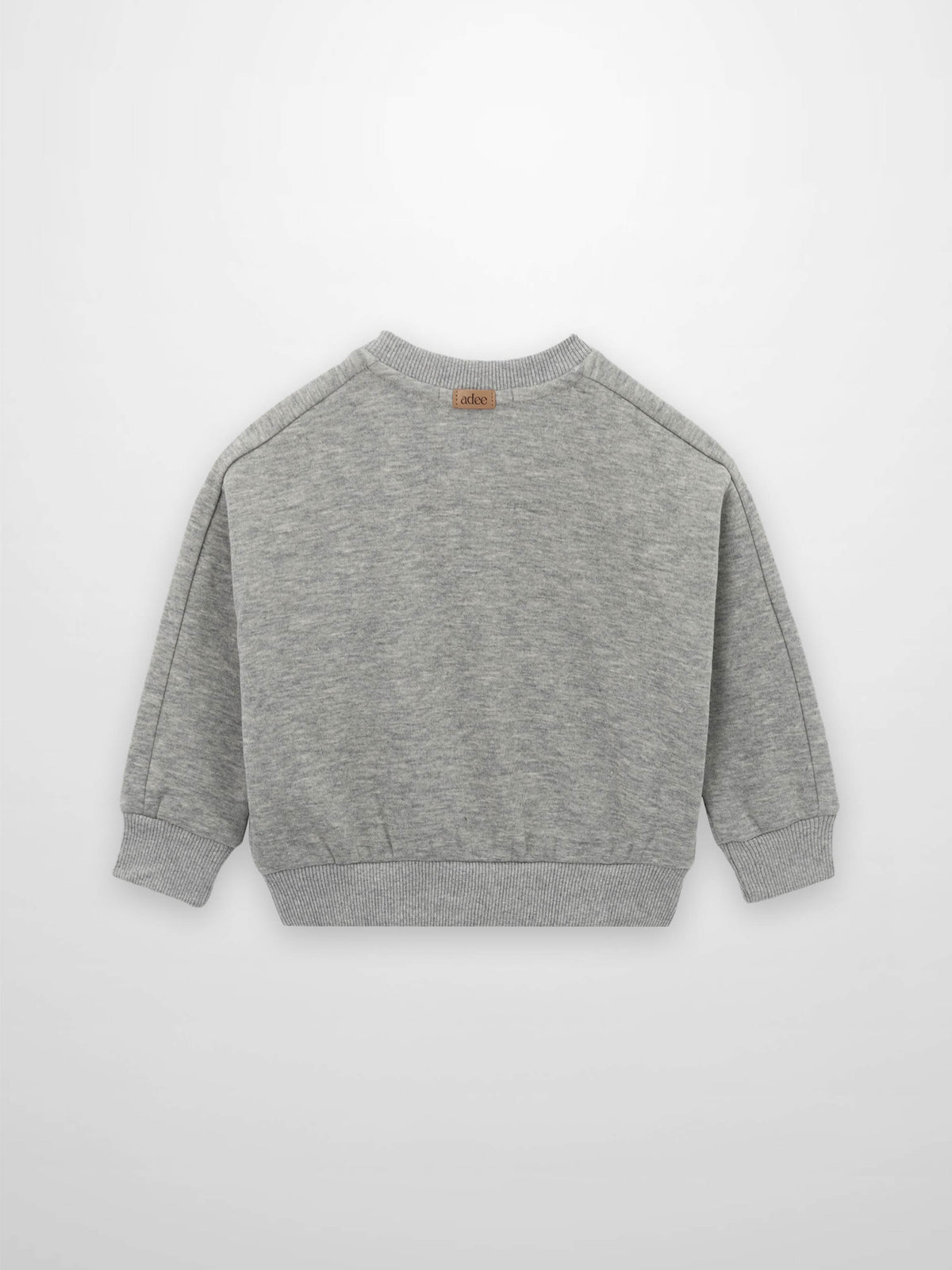 Teddy Bear Sweatshirt for girls, grey Adee brand, ribbed cuffs and hem