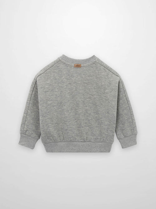 Teddy Bear Sweatshirt for girls, grey Adee brand, ribbed cuffs and hem