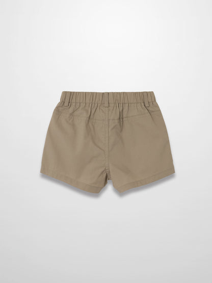 Tan Cotton Shorts
