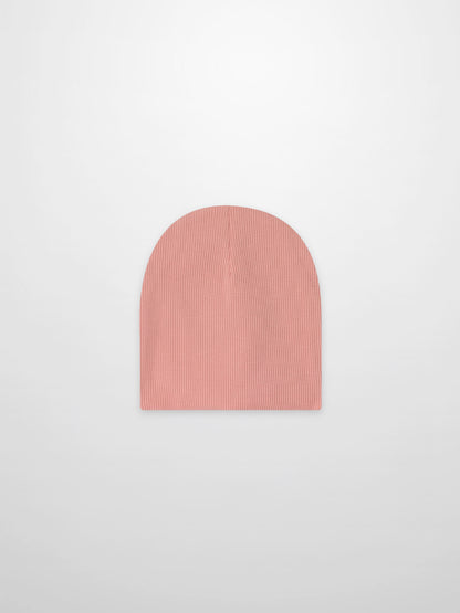 Thin ribbed beanie, light pink, by Adee for girls