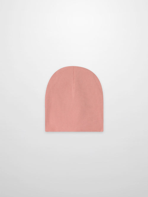 Thin ribbed beanie, light pink, by Adee for girls