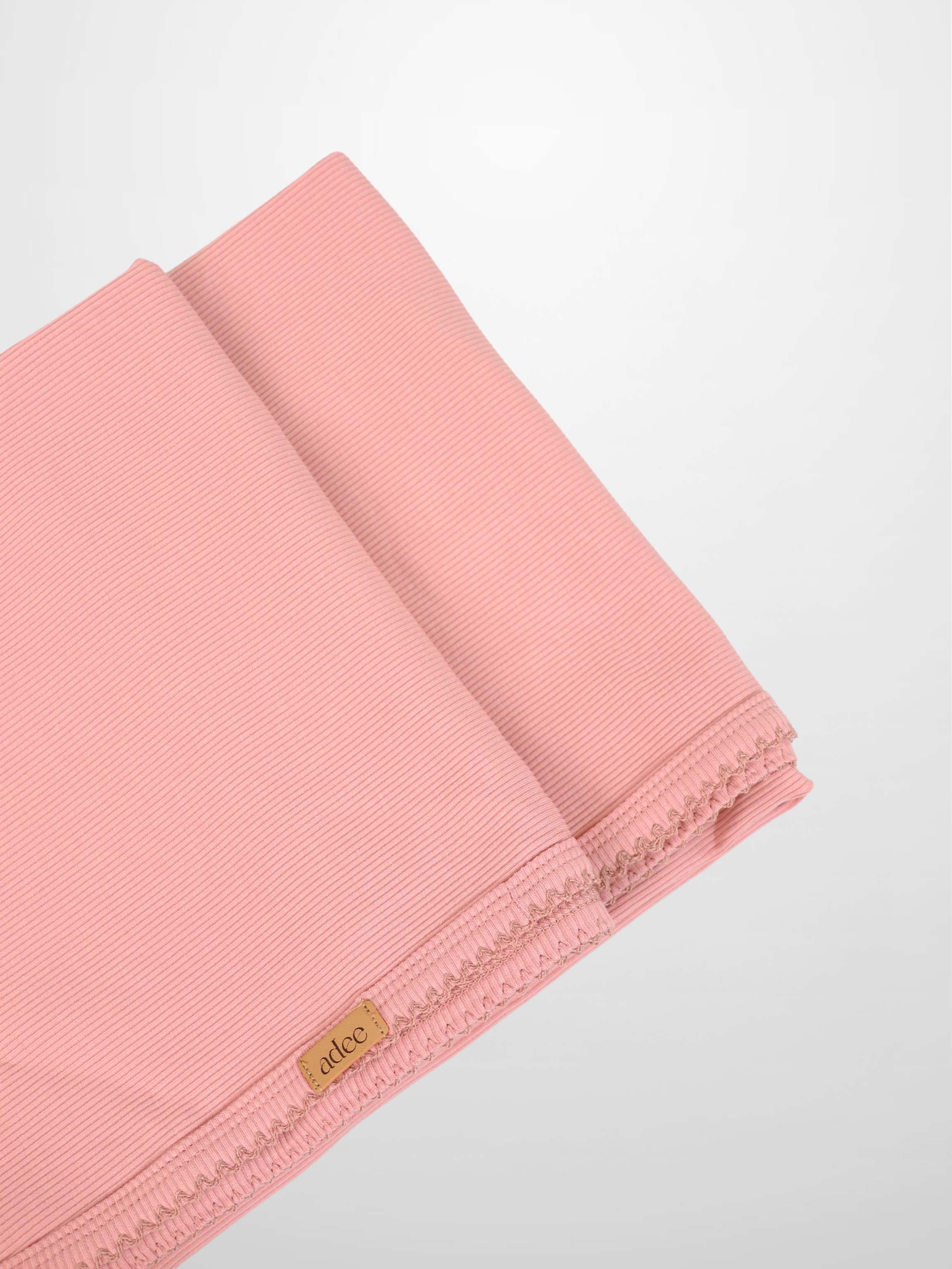 Thin ribbed pink swaddle blanket for girls by Adee