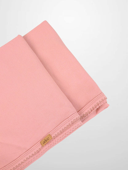 Thin ribbed pink swaddle blanket for girls by Adee