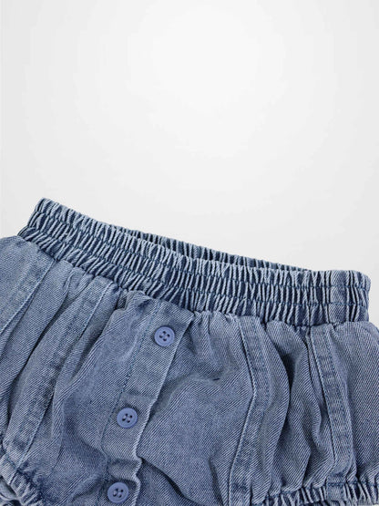 Paneled Bloomers - Blue Denim