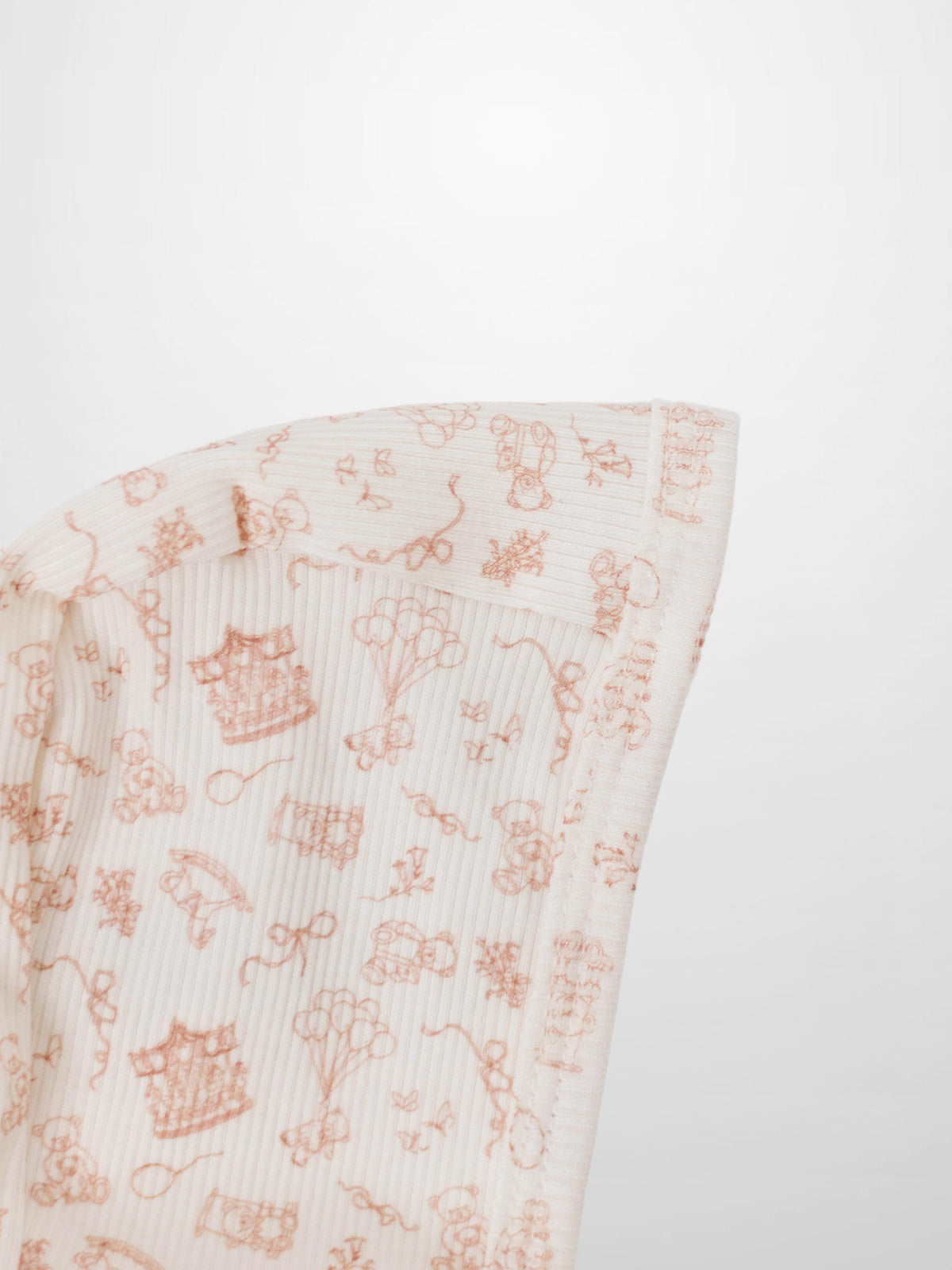 Little Storybook Bonnet - Pink; Adee baby girls bonnet with pink print on white fabric.