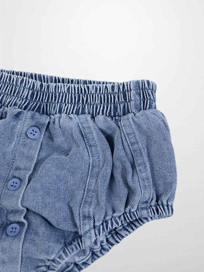 Paneled Bloomers - Blue Denim