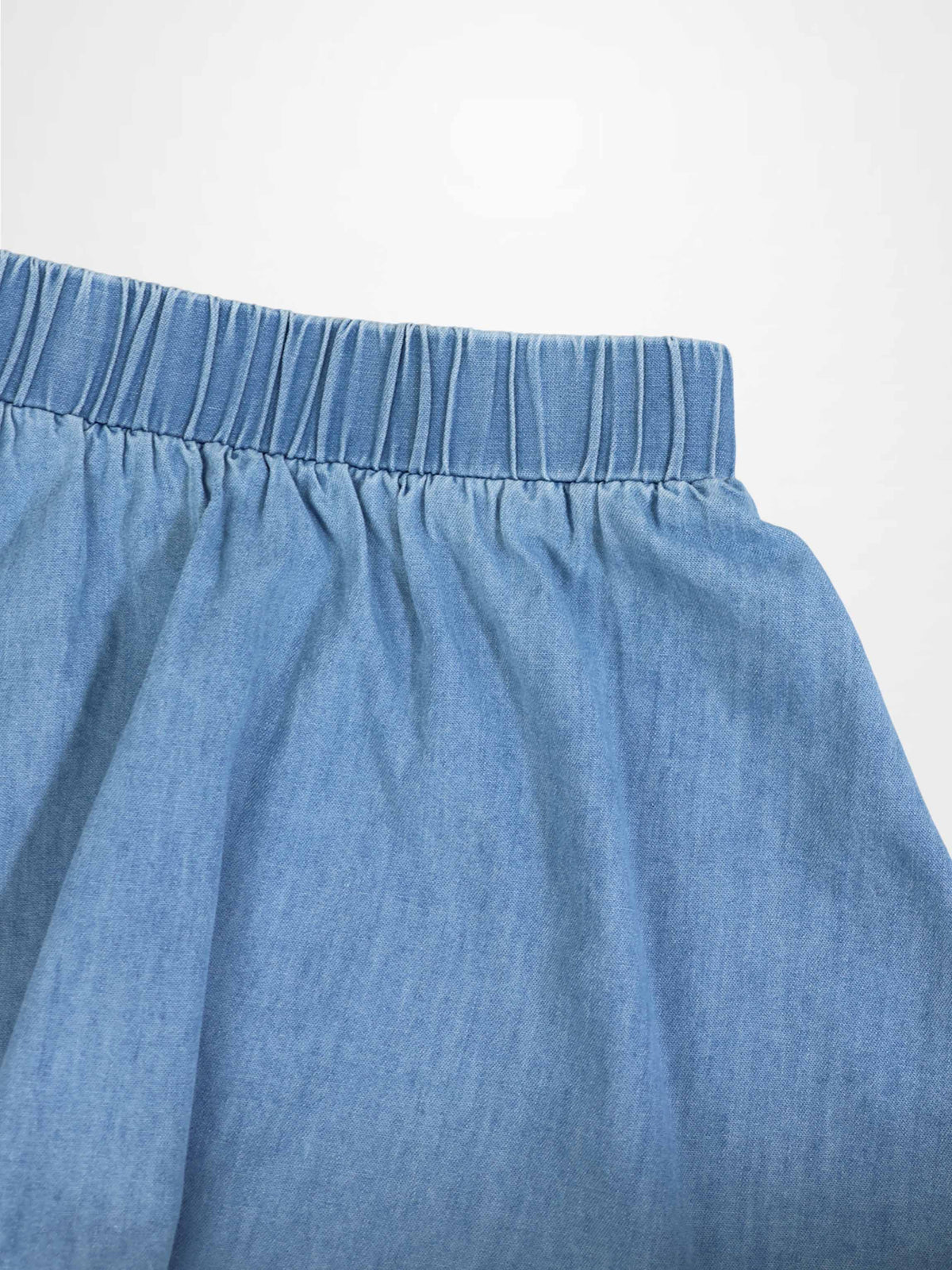 Circle Skirt - Light Denim for girls; elastic waistband in soft denim fabric