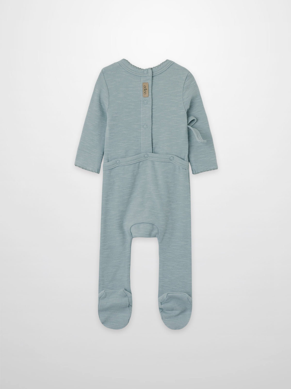 Blue Scalloped Stretchy boys stretchies footed romper by Adee