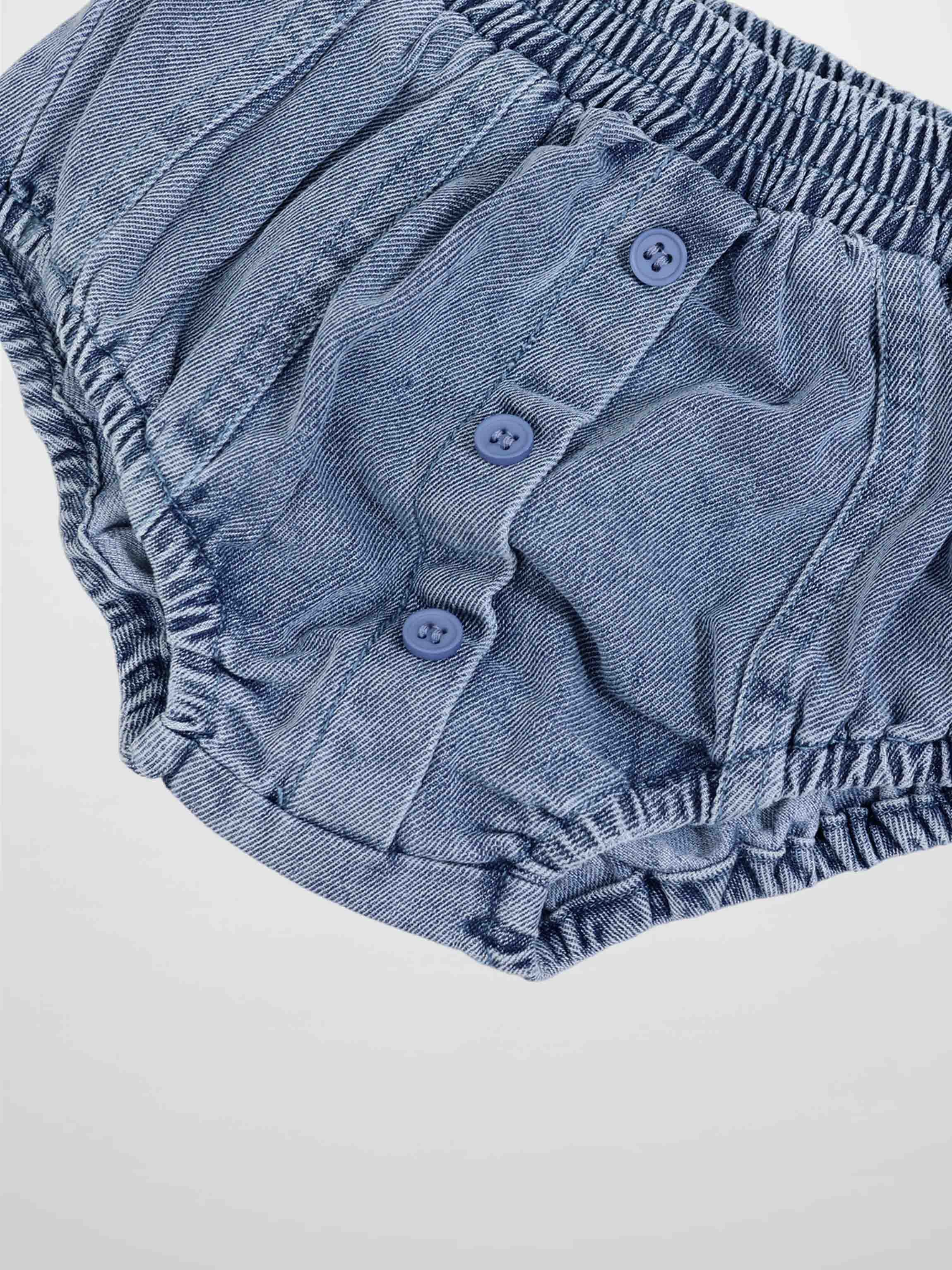 Paneled Bloomers - Blue Denim