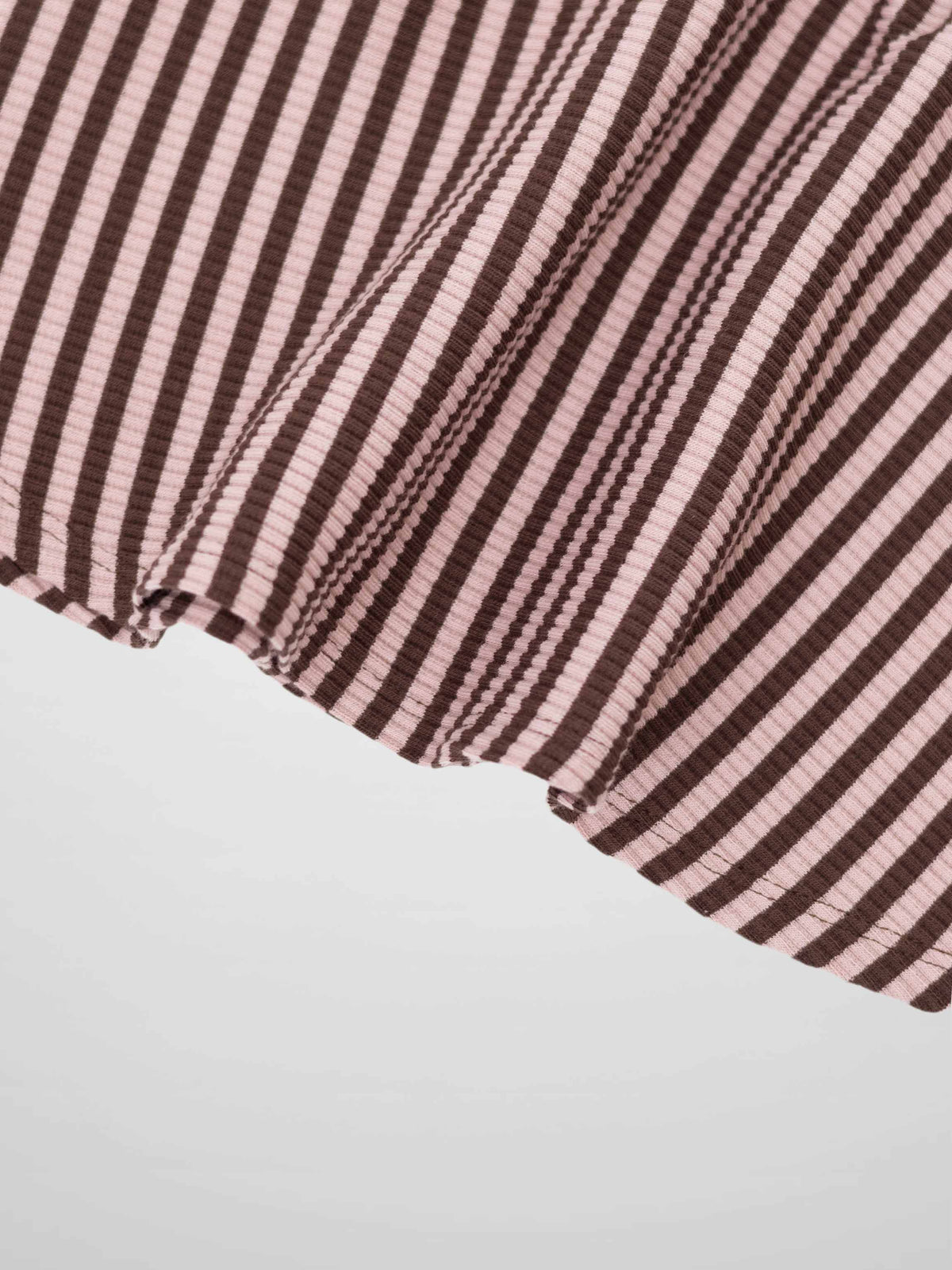 Striped Skirt in brown and pink with a soft gathered hem.