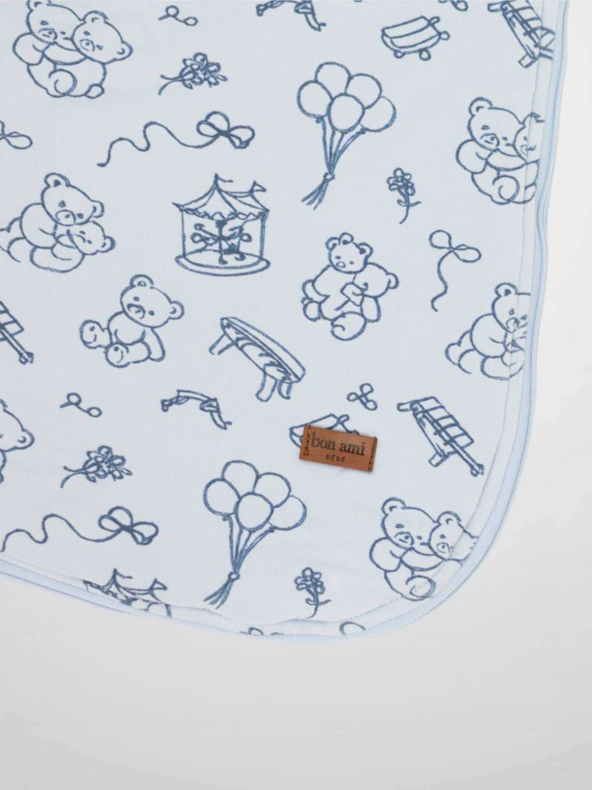 Storybook Sleep Sack - Blue by Bon Ami; boys sleep sack with teddy bear prints
