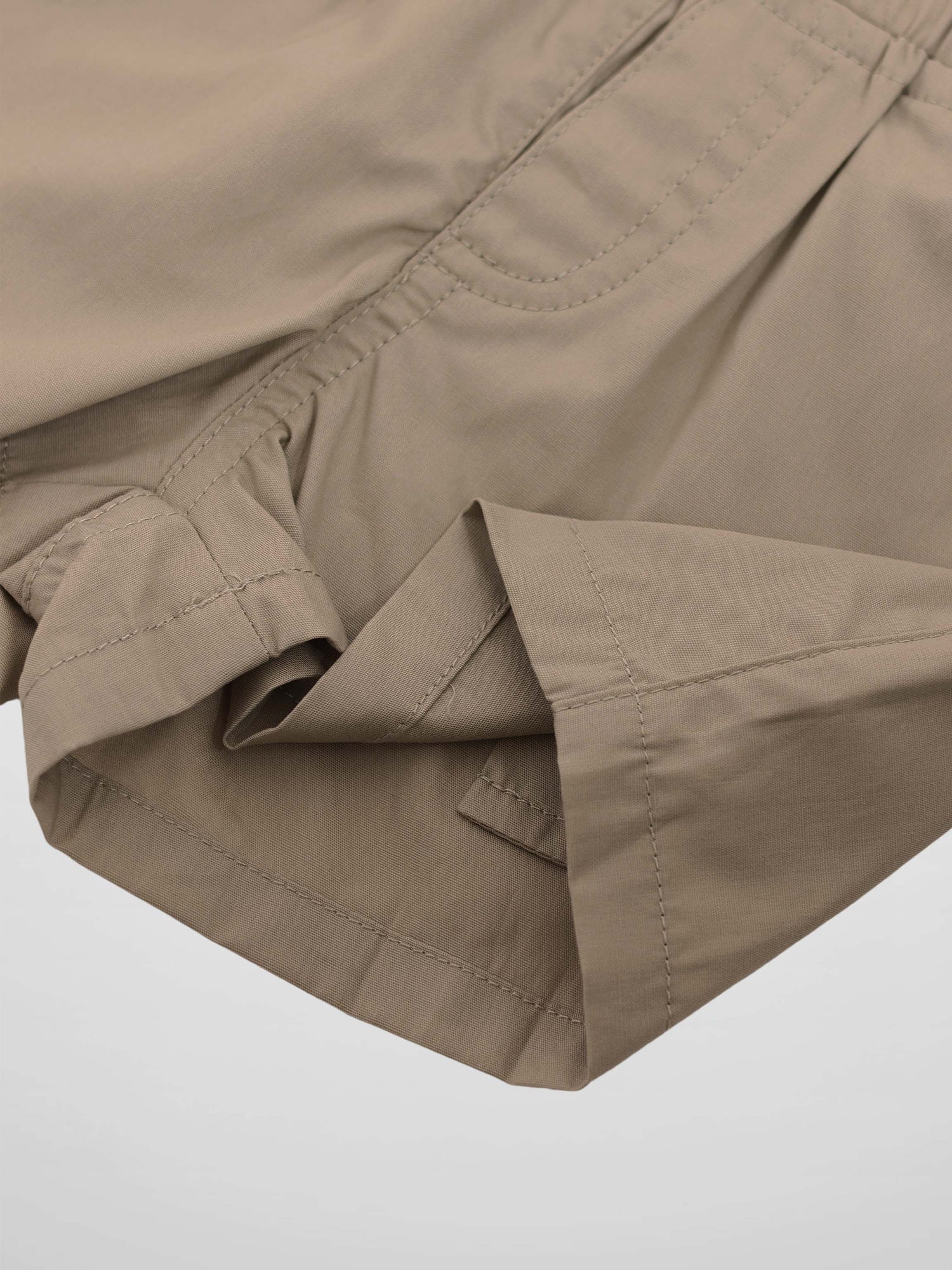 Tan Cotton Shorts for boys, dressy casual bottoms with neat stitching and folded hems