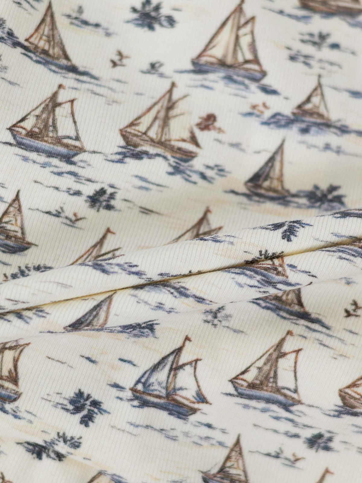 comfy warm fabric with sailboat print 